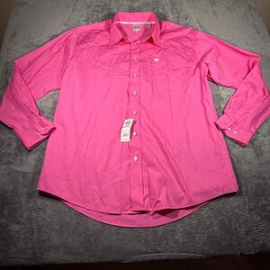 Cinch Mens Pink Western Long Sleeve Button Down NWT Shirt Large MTW1104419 PNK